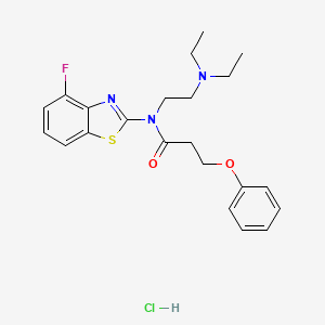 molecular formula C22H27ClFN3O2S B3004126 N-(2-(diethylamino)ethyl)-N-(4-fluorobenzo[d]thiazol-2-yl)-3-phenoxypropanamide hydrochloride CAS No. 1216669-53-2