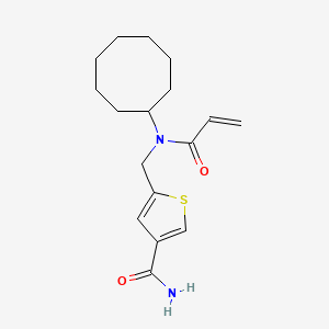 molecular formula C17H24N2O2S B3004133 5-[[Cyclooctyl(prop-2-enoyl)amino]methyl]thiophene-3-carboxamide CAS No. 2411305-76-3