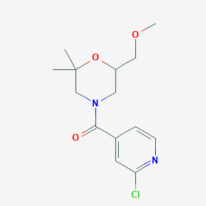 molecular formula C14H19ClN2O3 B3004152 4-(2-Chloropyridine-4-carbonyl)-6-(methoxymethyl)-2,2-dimethylmorpholine CAS No. 2094747-82-5