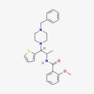 N-(1-(4-benzylpiperazin-1-yl)-1-(thiophen-2-yl)propan-2-yl)-2-methoxybenzamide