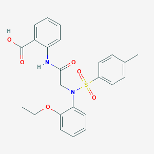molecular formula C24H24N2O6S B300416 2-[({2-Ethoxy[(4-methylphenyl)sulfonyl]anilino}acetyl)amino]benzoic acid 