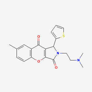molecular formula C20H20N2O3S B3004162 2-(2-(Dimethylamino)ethyl)-7-methyl-1-(thiophen-2-yl)-1,2-dihydrochromeno[2,3-c]pyrrole-3,9-dione CAS No. 874397-47-4