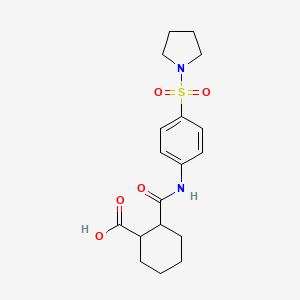 molecular formula C18H24N2O5S B3004168 2-((4-(吡咯烷-1-基磺酰基)苯基)氨基甲酰基)环己烷甲酸 CAS No. 799250-52-5