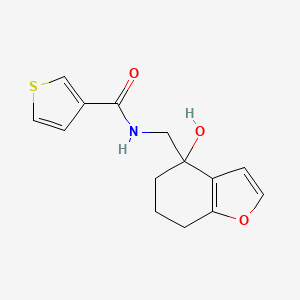 molecular formula C14H15NO3S B3004177 N-((4-hydroxy-4,5,6,7-tetrahydrobenzofuran-4-yl)methyl)thiophene-3-carboxamide CAS No. 2320210-74-8