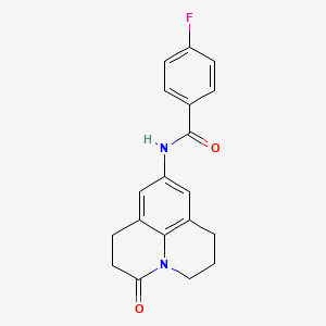 molecular formula C19H17FN2O2 B3004179 4-Fluoro-N-(2-oxo-1-azatricyclo[7.3.1.05,13]trideca-5,7,9(13)-trien-7-yl)benzamide CAS No. 898427-43-5