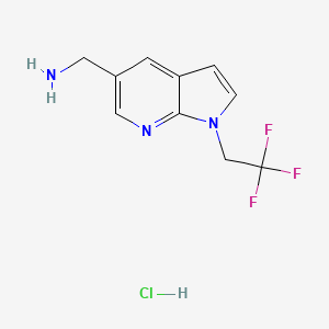 molecular formula C10H11ClF3N3 B3004185 [1-(2,2,2-三氟乙基)吡咯并[2,3-b]吡啶-5-基]甲胺；盐酸盐 CAS No. 2306271-92-9
