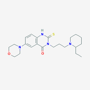 3-[3-(2-ethylpiperidin-1-yl)propyl]-6-morpholin-4-yl-2-sulfanylidene-1H-quinazolin-4-one