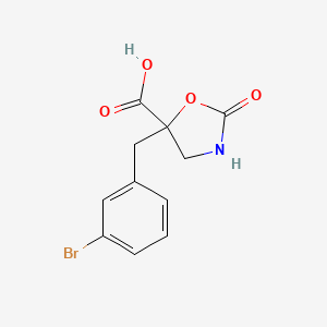 molecular formula C11H10BrNO4 B3004195 5-[(3-Bromophenyl)methyl]-2-oxo-1,3-oxazolidine-5-carboxylic acid CAS No. 2248417-63-0