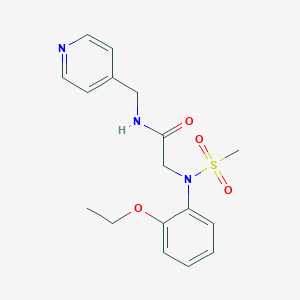 molecular formula C17H21N3O4S B300420 2-[2-ethoxy(methylsulfonyl)anilino]-N-(4-pyridinylmethyl)acetamide 