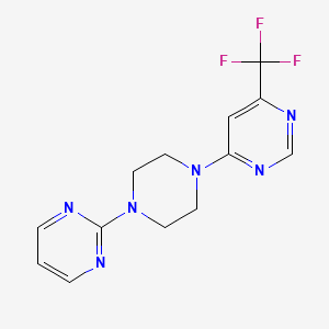 molecular formula C13H13F3N6 B3004205 4-[4-(Pyrimidin-2-yl)piperazin-1-yl]-6-(trifluoromethyl)pyrimidine CAS No. 2034466-59-4