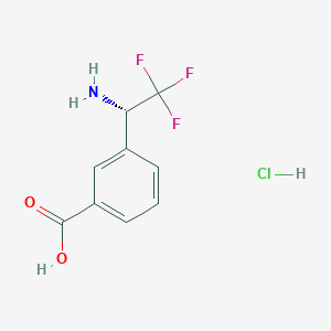 molecular formula C9H9ClF3NO2 B3004207 (S)-3-(1-Amino-2,2,2-trifluoroethyl)benzoic acid hydrochloride CAS No. 1391384-65-8