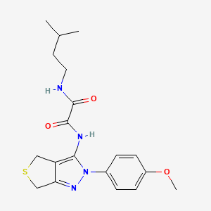 molecular formula C19H24N4O3S B3004208 N'-[2-(4-methoxyphenyl)-4,6-dihydrothieno[3,4-c]pyrazol-3-yl]-N-(3-methylbutyl)oxamide CAS No. 899741-52-7