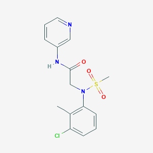 molecular formula C15H16ClN3O3S B300422 2-[3-chloro-2-methyl(methylsulfonyl)anilino]-N-(3-pyridinyl)acetamide 