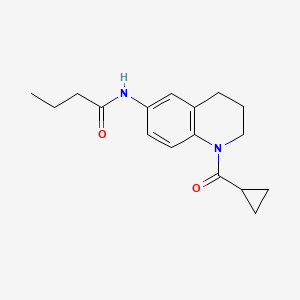 molecular formula C17H22N2O2 B3004220 N-[1-(cyclopropanecarbonyl)-3,4-dihydro-2H-quinolin-6-yl]butanamide CAS No. 941915-40-8