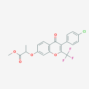 molecular formula C20H14ClF3O5 B3004226 methyl 2-{[3-(4-chlorophenyl)-4-oxo-2-(trifluoromethyl)-4H-chromen-7-yl]oxy}propanoate CAS No. 371212-15-6