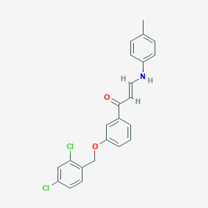 molecular formula C23H19Cl2NO2 B3004235 (E)-1-{3-[(2,4-二氯苄基)氧基]苯基}-3-(4-甲苯胺基)-2-丙烯-1-酮 CAS No. 478040-04-9
