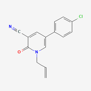 molecular formula C15H11ClN2O B3004237 1-Allyl-5-(4-chlorophenyl)-2-oxo-1,2-dihydro-3-pyridinecarbonitrile CAS No. 338423-51-1