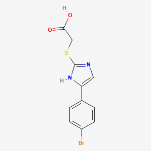 molecular formula C11H9BrN2O2S B3004244 2-[[5-(4-bromophenyl)-1H-imidazol-2-yl]sulfanyl]acetic acid CAS No. 1334485-83-4