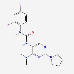 1-(2,4-Difluorophenyl)-3-(4-(dimethylamino)-2-(pyrrolidin-1-yl)pyrimidin-5-yl)urea