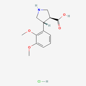 molecular formula C13H18ClNO4 B3004258 (+/-)-trans-4-(2,3-Dimethoxy-phenyl)-pyrrolidine-3-carboxylic acid-HCl CAS No. 1956319-52-0