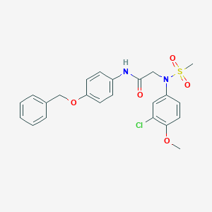 molecular formula C23H23ClN2O5S B300426 N-[4-(benzyloxy)phenyl]-2-[3-chloro-4-methoxy(methylsulfonyl)anilino]acetamide 