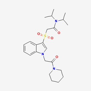 N,N-diisopropyl-2-((1-(2-oxo-2-(piperidin-1-yl)ethyl)-1H-indol-3-yl)sulfonyl)acetamide