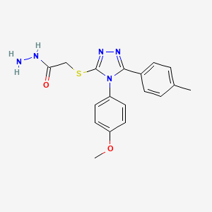 molecular formula C18H19N5O2S B3004265 2-{[4-(4-methoxyphenyl)-5-(4-methylphenyl)-4H-1,2,4-triazol-3-yl]sulfanyl}acetohydrazide CAS No. 893726-52-8