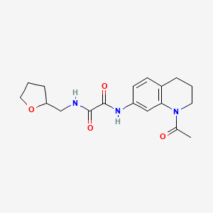 molecular formula C18H23N3O4 B3004266 N1-(1-acetyl-1,2,3,4-tetrahydroquinolin-7-yl)-N2-((tetrahydrofuran-2-yl)methyl)oxalamide CAS No. 898439-61-7
