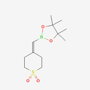 molecular formula C12H21BO4S B3004270 4-((4,4,5,5-Tetramethyl-1,3,2-dioxaborolan-2-yl)methylene)tetrahydro-2H-thiopyran 1,1-dioxide CAS No. 2246853-73-4