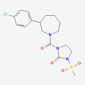 molecular formula C17H22ClN3O4S B3004274 1-(3-(4-Chlorophenyl)azepane-1-carbonyl)-3-(methylsulfonyl)imidazolidin-2-one CAS No. 1795302-85-0