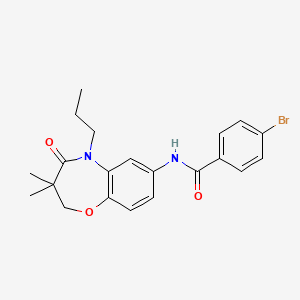 molecular formula C21H23BrN2O3 B3004277 4-溴-N-(3,3-二甲基-4-氧代-5-丙基-2,3,4,5-四氢苯并[b][1,4]恶杂环-7-基)苯甲酰胺 CAS No. 921864-56-4