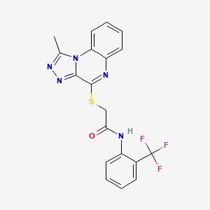 molecular formula C19H14F3N5OS B3004278 2-((1-methyl-[1,2,4]triazolo[4,3-a]quinoxalin-4-yl)thio)-N-(2-(trifluoromethyl)phenyl)acetamide CAS No. 1359108-87-4