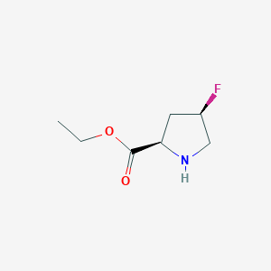molecular formula C7H12FNO2 B3004279 Ethyl (2R,4R)-4-fluoropyrrolidine-2-carboxylate CAS No. 2165612-32-6