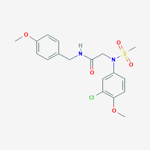 molecular formula C18H21ClN2O5S B300428 2-[3-chloro-4-methoxy(methylsulfonyl)anilino]-N-(4-methoxybenzyl)acetamide 