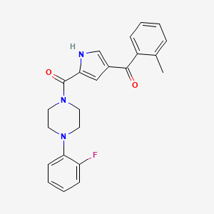 molecular formula C23H22FN3O2 B3004280 [4-(2-fluorophenyl)piperazino][4-(2-methylbenzoyl)-1H-pyrrol-2-yl]methanone CAS No. 439120-85-1