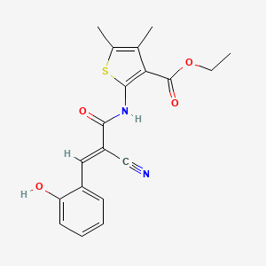 ethyl 2-[[(E)-2-cyano-3-(2-hydroxyphenyl)prop-2-enoyl]amino]-4,5-dimethylthiophene-3-carboxylate
