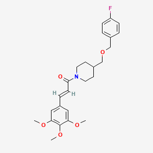 (E)-1-(4-(((4-fluorobenzyl)oxy)methyl)piperidin-1-yl)-3-(3,4,5-trimethoxyphenyl)prop-2-en-1-one