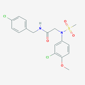 molecular formula C17H18Cl2N2O4S B300429 N-(4-chlorobenzyl)-N~2~-(3-chloro-4-methoxyphenyl)-N~2~-(methylsulfonyl)glycinamide 