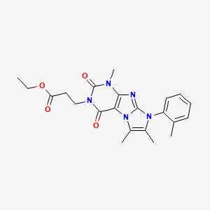 ethyl 3-(1,6,7-trimethyl-2,4-dioxo-8-(o-tolyl)-1H-imidazo[2,1-f]purin-3(2H,4H,8H)-yl)propanoate