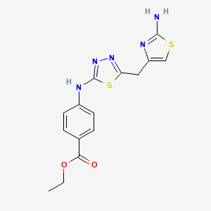 Ethyl 4-((5-((2-aminothiazol-4-yl)methyl)-1,3,4-thiadiazol-2-yl)amino)benzoate