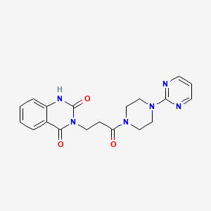 molecular formula C19H20N6O3 B3004303 3-(3-oxo-3-(4-(pyrimidin-2-yl)piperazin-1-yl)propyl)quinazoline-2,4(1H,3H)-dione CAS No. 850780-92-6