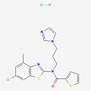 N-(3-(1H-imidazol-1-yl)propyl)-N-(6-chloro-4-methylbenzo[d]thiazol-2-yl)thiophene-2-carboxamide hydrochloride