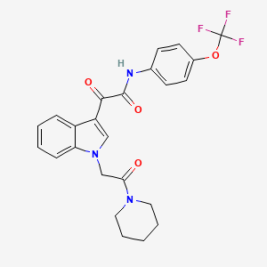 molecular formula C24H22F3N3O4 B3004315 2-氧代-2-(1-(2-氧代-2-(哌啶-1-基)乙基)-1H-吲哚-3-基)-N-(4-(三氟甲氧基)苯基)乙酰胺 CAS No. 872862-03-8