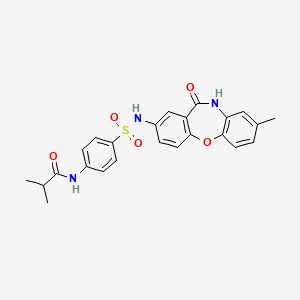 molecular formula C24H23N3O5S B3004317 N-(4-(N-(8-methyl-11-oxo-10,11-dihydrodibenzo[b,f][1,4]oxazepin-2-yl)sulfamoyl)phenyl)isobutyramide CAS No. 922035-36-7