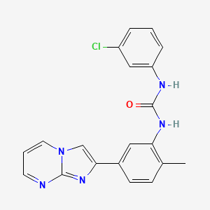 1-(3-Chlorophenyl)-3-(5-(imidazo[1,2-a]pyrimidin-2-yl)-2-methylphenyl)urea