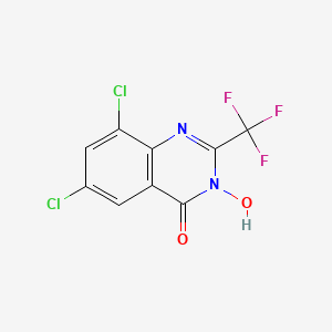 molecular formula C9H3Cl2F3N2O2 B3004326 6,8-dichloro-3-hydroxy-2-(trifluoromethyl)-4(3H)-quinazolinone CAS No. 400087-22-1