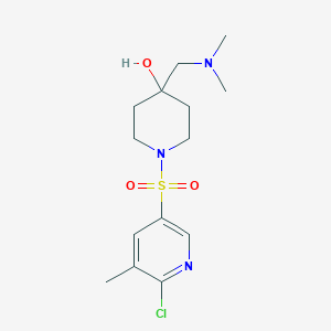 1-(6-Chloro-5-methylpyridin-3-yl)sulfonyl-4-[(dimethylamino)methyl]piperidin-4-ol