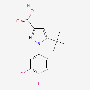 molecular formula C14H14F2N2O2 B3004336 5-叔丁基-1-(3,4-二氟苯基)-1H-吡唑-3-羧酸 CAS No. 1189749-51-6