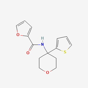 molecular formula C14H15NO3S B3004337 N-(4-(thiophen-2-yl)tetrahydro-2H-pyran-4-yl)furan-2-carboxamide CAS No. 2034331-86-5
