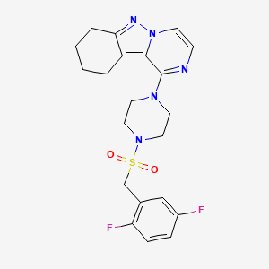 molecular formula C21H23F2N5O2S B3004338 1-(4-((2,5-二氟苄基)磺酰基)哌嗪-1-基)-7,8,9,10-四氢吡嗪并[1,2-b]吲唑 CAS No. 2034446-42-7